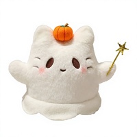 Peluche d'Halloween : Chat Noir, Citrouille, Fantôme – Jouet en Peluche Doux pour Fête, Cadeau ou Décoration