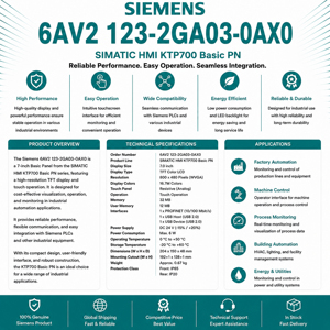 6AV2ต้นฉบับใหม่123-2GA03-0AX0มาตรฐาน EPR โมดูล PLC จอสัมผัสสี TFT ได้รับการรับรอง CE 1920x1080 - Product Image 6