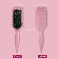 Brosse à cheveux multifonction pour définir les boucles, avec logo personnalisé, pour volume et définition des bords, en plastique, pour cheveux mouillés