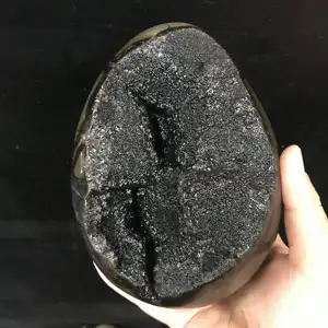Oeuf de septum en pierre naturelle, roche minérale, en forme de géode, Dragon, vente en gros