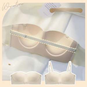 Thin <strong>French</strong> Beauty Back Underwear Women's <strong>Big</strong> <strong>Breast</strong> Show Small Lace Bra Set Summer Waistcoat Type Bra Wear - Product Image 5