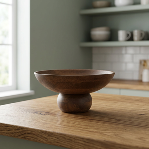 Cuencos Decorativos de Madera de Acacia Pulida Estilo Vintage, Ecológicos, Aptos para Lavavajillas, para Servir Alimentos, Decoración de Mesa para el Hogar, Centro de Mesa BS - Product Image 1