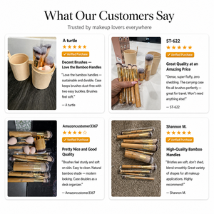 BS-MALL Eco-Friendly Vegan Bamboo <strong>Makeup</strong> Brushes 11PCS Soft Foundation <strong>Sponge</strong> Custom Logo Synthetic Cosmetic Brushes with <strong>Holder</strong> - Product Image 6