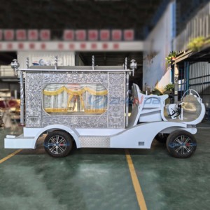 Factory Price White Silver Carved Pattern Funeral Vintage Car Supplier Electric High Quality Funeral Classic Hearse - Product Image 4