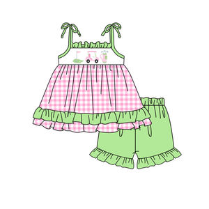 Preorder boutique di stampa di campi da golf per bambini e ragazze pantaloncini da 2 pezzi completi per bambine pagliaccetto per bambini abbina vestiti per bambini - Product Image 4