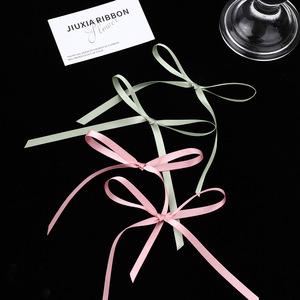 Polyester Ribbon With Bow 0.6cm Solid Color Satin For Underwear Socks Clothing Accessories - Product Image 2