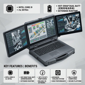 Laptop Industrial Resistente de 15.6 Pulgadas, Core i9-13900HK, RTX 3070, 16GB, Triple Pantalla, Estación de Trabajo Portátil, Clasificación IP65, Venta al Por Mayor - Product Image 2
