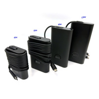 45W 65W 90W 130W Pd Otp Usb-C Type-C Pengisi Daya Laptop Untuk Xps/Latitude/Precision Dengan Sertifikasi Ce/Fcc Garansi 2 Tahun