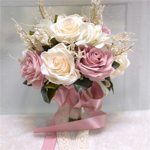Elegante Champagne rosa artificiale Bouquet da sposa stile bohémien <span class=keywords><strong>accessori</strong></span> da sposa per gli <span class=keywords><strong>sposi</strong></span> - Product Image 4