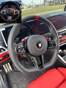 Volante Deportivo Personalizado de Fibra de Carbono con Calefacción M6 para BMW M3 G80 M4 G82 M5 F90 <span class=keywords><strong>M8</strong></span> X3m X4m X5m X6m G30 G20 G05 - Product Image 4