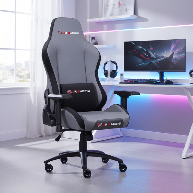 Professional Gaming Chair Leather Ergonomic Chair with Lumbar Support and Headrest for Esports PC Gaming and Work