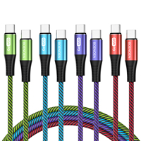 Câble de charge rapide USB C vers USB C 60W PD, tressé en nylon, haute vitesse 480 Mbps, cordon de synchronisation des données durable, résistant aux plis, pour Samsung, iPad, Switch