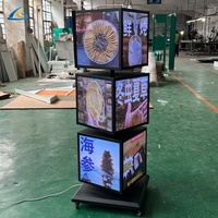 Enseigne lumineuse avec logo pour extérieur Boîte à lumière rotative pour publicité Boîte à lumière cubique Enseigne d'intérieur Boîte à lumière LED en acrylique