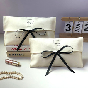 Eco-friendly Durable Custom Logo <b>Printing</b> Cotton Twill Envelope Bag Vivid Makeup Cosmetic Perfume Packaging Cotton Dust Pouch - Product Image 2