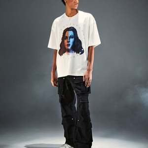 T-shirt sport décontracté surdimensionné pour homme en coton tricoté 100% personnalisé, impression numérique, manches courtes, 180 grammes, 2025 - Product Image 5