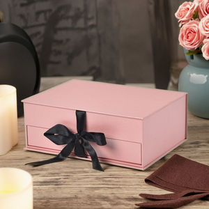 Customized Handmade <b>Recyclable</b> Luxury Double Layer Ribbon Drawer <b>Gift</b> Box For Cosmetics - Product Image 6
