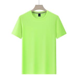 Ice Silk Crew Neck T-Shirt Red Short Sleeve Quick Dry Breathable Men's Workwear Promotional Shirt Solid Color Polyester Fiber - Product Image 2