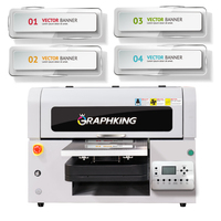 Graphking Color Fast A3 Mini Uv máquina de impresión cubierta del teléfono madera rotativa plana Uv impresora de inyección de tinta plana