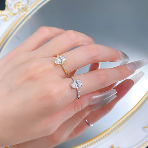 Sevena Hot Bán Mẫu Chứng Khoán hình bầu dục cắt 8A <span class=keywords><strong>Cubic</strong></span> <span class=keywords><strong>Zirconia</strong></span> Rhodium vàng đầy engagement Nhẫn vàng cho phụ nữ - Product Image 3