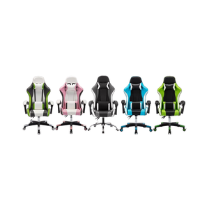 Kursi Putar Balap Tradisional Kulit Sintetis Ergonomis untuk Gamer dengan Mekanisme Multi-Fungsi Sandaran Kepala Bantal Lumbar - Product Image 2