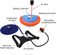 Système de plongée mini-hookah portable avec pompe à air électrique étanche, tuyau de 39 pieds et régulateur Octopus