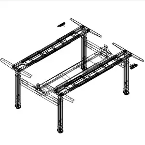 Kingenjoy — bureau d'ordinateur à 2 personnes, nouveau design, face à face, intelligent, 4 moteurs, hauteur réglable