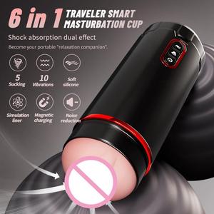 Masturbateur masculin automatique BANSEY avec 10 modes de vibration, 5 vitesses de succion, stimulateur réaliste en chair, machine sexuelle électrique - Product Image 1