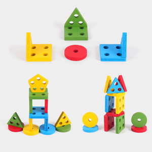 Jouets Montessori en bois, jouets de tri et d'empilage pour tout-petits, trieur de formes et empileur de couleurs pour bébé - Product Image 4