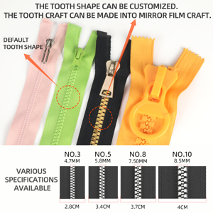 Oco Chất lượng cao nhà máy Dây Kéo #5 nhựa dây kéo mở cuối dây kéo nhựa tự động khóa cho thể thao và áo khoác - Product Image 2