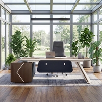Bureau d'ordinateur en mélamine et bois en forme de L avec étagère, vente en gros