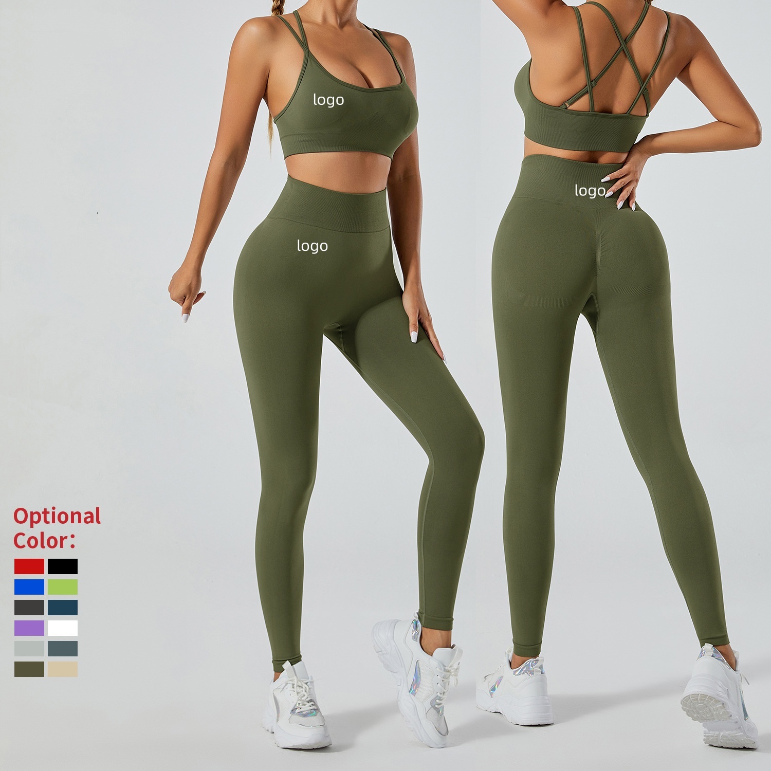 Seamless Adjustable Strap Yoga Bra Shorts Gym Tank Tops Women's Breathable Running Sportswear Sexy Cross Back Fitness Sports Set