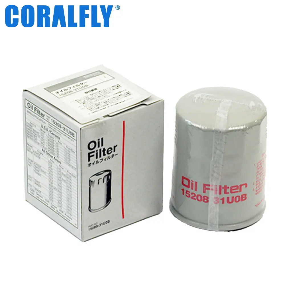 Yağ filtresi toptan araba parçaları filtreler 15208-31U00 15208 31U00 Nissan OEM için yağ filtresi filtre yuvası
