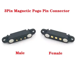 2a conector magnético dc pogo, conector macho e fêmea com 2pin 3pin pogopin, soquete de energia dc 2p 3p