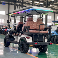 Voiturette de golf électrique 4+2 places avec batterie au lithium, tout-terrain, pour la chasse, buggy de golf de luxe