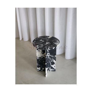 Newstar โต๊ะข้างเตียงทรงกลมสีดำสไตล์นอร์ดิกทันสมัยโต๊ะกาแฟหินอ่อนดีไซน์โบราณขนาดใหญ่ - Product Image 1