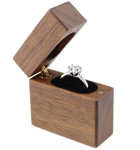 Moderno Set de Cajas para Anillos de Madera de Acacia, Almacenamiento Premium para Joyería de Boda, Decoración Grabada y Pintada, Regalo de Amor de Gran Venta, Decoración para Exhibición - Product Image 3