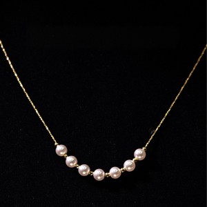Collier de perles Akoya pour femmes, perles rondes roses AAA, or 18 carats, à porter tous les jours - Product Image 1