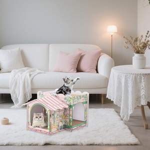 <span class=keywords><strong>Maison</strong></span> pour chat en <span class=keywords><strong>carton</strong></span> à 2 étages avec griffoir pour petit chaton pour <span class=keywords><strong>lapin</strong></span> <span class=keywords><strong>lapin</strong></span> petits animaux cadeau de Noël d'anniversaire - Product Image 4
