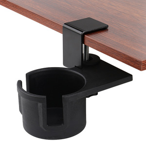Tableside Water Cup Holder Black Bolt Inserting Type Desk Storage Cup <b>Rack</b> Office Organizer - Product Image 1