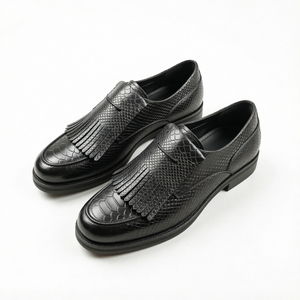 Chaussures habillées en cuir pour hommes, chaussures à bout rond pour hommes, chaussures en cuir décontractées pour hommes pour le bureau et les affaires - Product Image 1