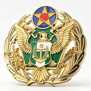 Insignia Metálica Esmaltada 2D Personalizada con Emblema de Águila y Ancla para Uniforme, Moda, Recuerdo o Regalo - Product Image 5