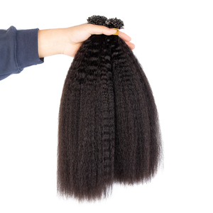 Extensions de cheveux humains 13A en gros, 4A 4B 3C Afro Kinky Curly Raw Flat k <span class=keywords><strong>Tip</strong></span>, extensions de cheveux humains V <span class=keywords><strong>U</strong></span> Flat I <span class=keywords><strong>Tip</strong></span> 100% - Product Image 4