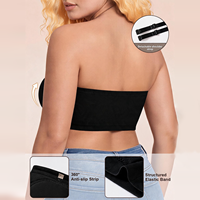 Soutien-gorge bandeau sans couture pour femme, avec bretelles amovibles en silicone antidérapantes, dos nageur, couvrance totale, style tube top