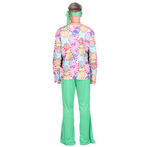 Disfraz de Hombre Hippie para Actuaciones en Escenario, Estampado Floral Verde, Fibra de Poliéster, Primavera 2018 - Product Image 3