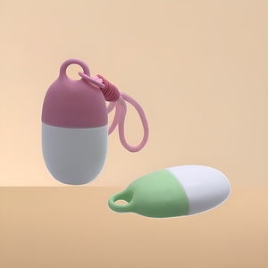 Xách tay hình bầu dục trứng hình dạng Keychain nhựa Kem chống nắng bóp chai mỹ phẩm chai hiện đại an toàn với một Chuỗi móc - Product Image 6