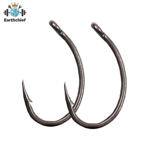 50 pièces/boîte <span class=keywords><strong>Hirisi</strong></span> Hameçons de pêche à la carpe avec revêtement PTFE, en acier à haute teneur en carbone, hameçons barbelés en boîte 8011 - Product Image 1