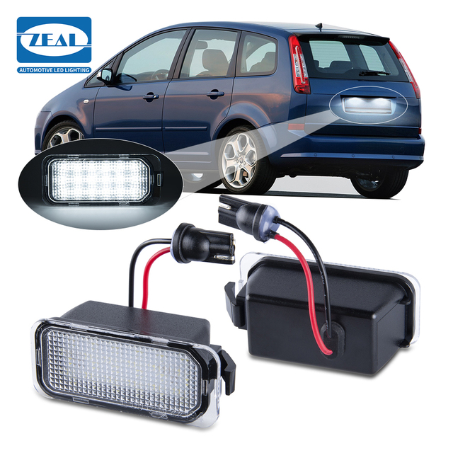 High Quality Canbus LED Number License Plate Lights for Ford S-MAX 06~ C-MAX 10~ 6000k White 2Pcs Car Light