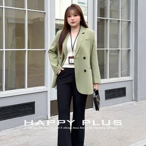 Blazer croisé grande taille pour femme Runqi, vert forêt, en sergé, col cranté, couleur unie, style décontracté N8235 - Product Image 2