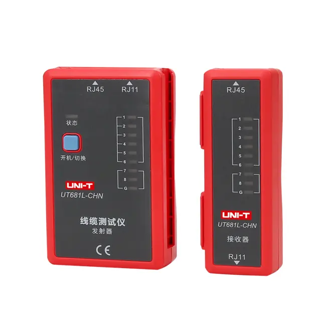 UNI-T UT681L портативный кабельный тестер линии детектор тесты кабелей Ethernet и телефонной линии с RJ45 и RJ11 интерфейс