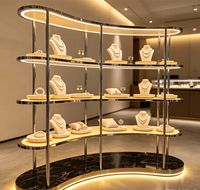 Kiosque d'exposition de bijoux d'extérieur artificiel avec vitrine en verre, éclairage LED, couleurs personnalisables et design durable pour la vente au détail et la décoration intérieure